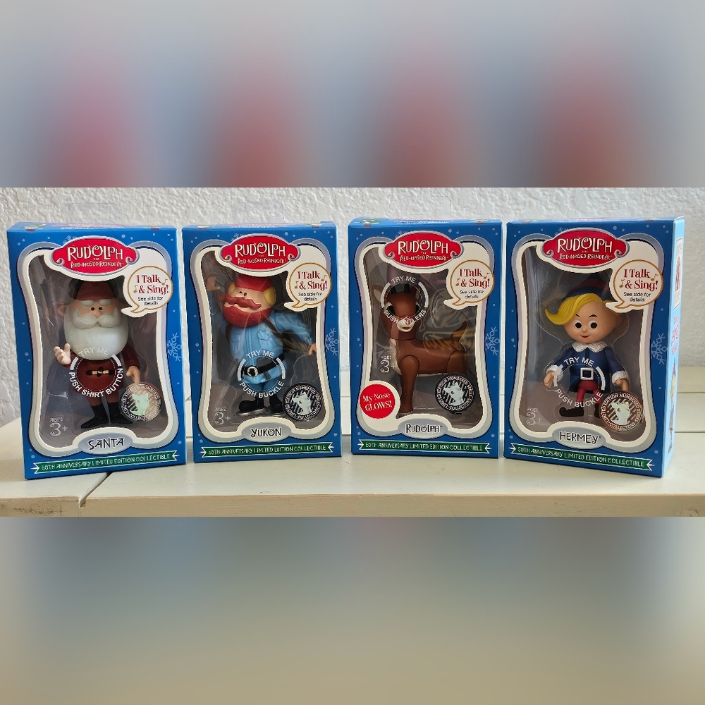 Red-Nosed Reindeer Talking Toy Set
